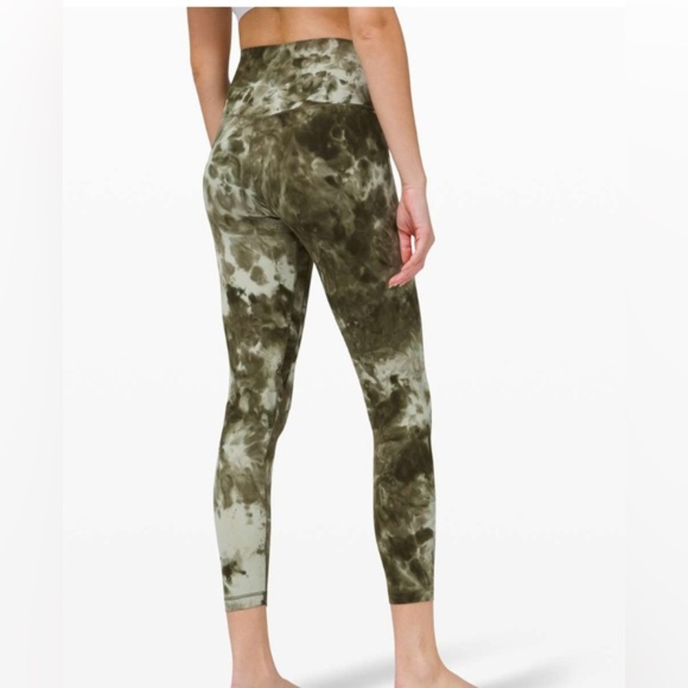 Lululemon Align Pant 25" Leggings Diamond Dye‎ Light Sage Army Green Dark Olive